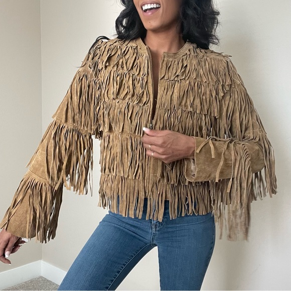 Vintage Full Fringe 100% Leather Jacket - Picture 4 of 15